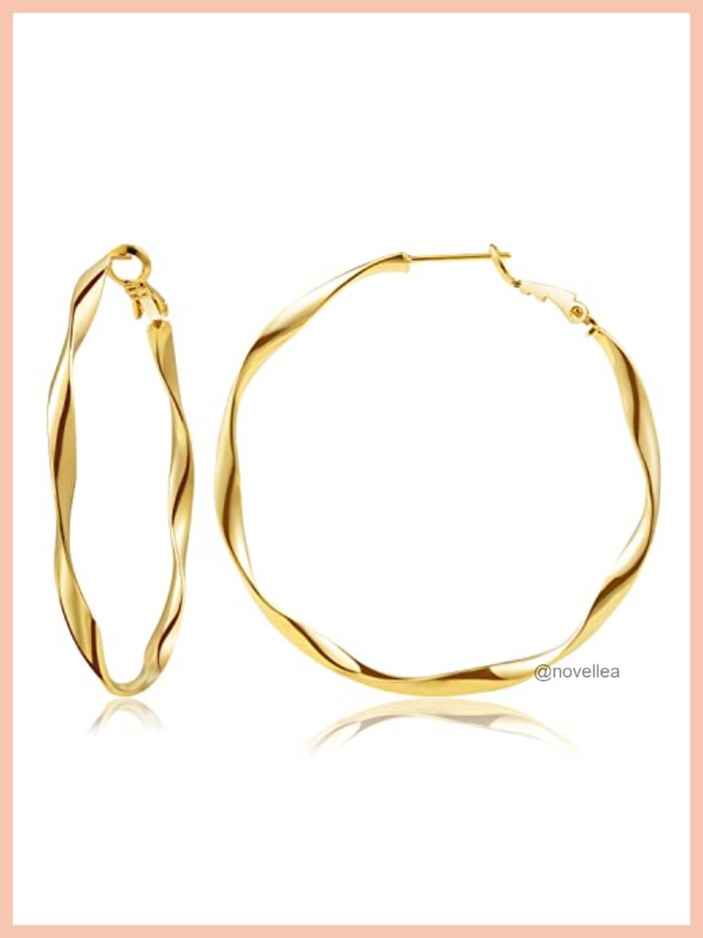 24K Gold Plated Twisted Hoop Earrings for Women